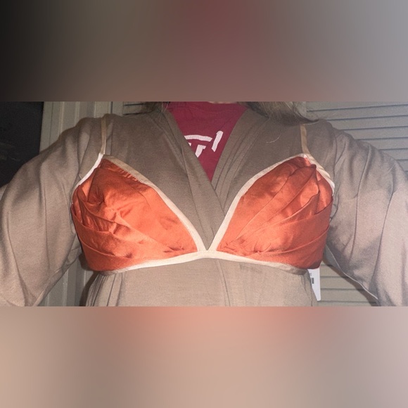 Fortunate One Kinase Maxi Dress- Coral Pink Sunset Color 2 Piece Dresss - Picture 9 of 9